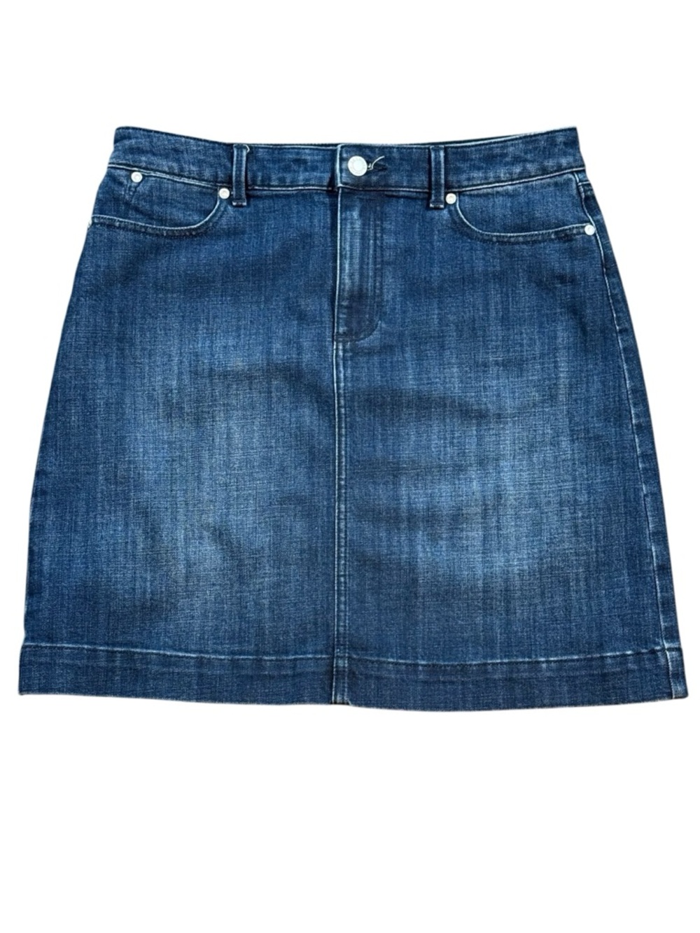 Talbots Women’s  Dark Wash Denim Skirt with Button and Pockets Size 6